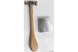 BENCH WIZARD 3" Steel Block & 10" Chasing Hammer | Block 3" x 3" x 1" (7.62 cm x 7.62 cm x 2.54 cm) & Hammer 10" (25.4 cm) Long