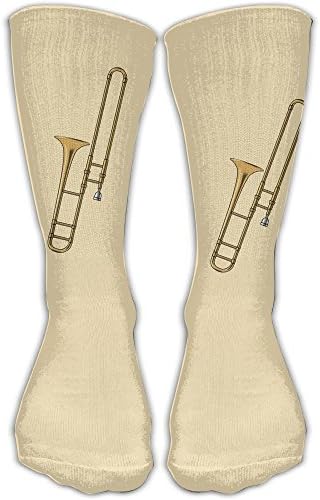 JINYIPI Knee High Socks Trombone Music Instruments Novelty Athletic Crew Funny Tube Work Out Stockings With One Size 30cm