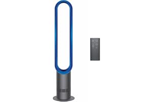 Dyson Cool AM07 Air Multiplier Bladeless Tower Fan, 70° oscillation, 10 levels (Iron/Blue)