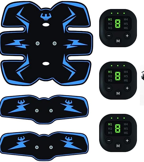 Three-Piece Muscle Stimulator, Intelligent LED Display USB3 Interface Home Fitness Training Equipment Six Abdominal Muscle Stimulators for Men And Women