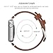 Apple Watch Band 42mm Leather, Swees iWatch Genuine Leather Bands Strap Replacement Wristband with Stainless Steel Clasp Buckle for Apple Watch Series 2 (2016) / Series 1 Women Men, Brown