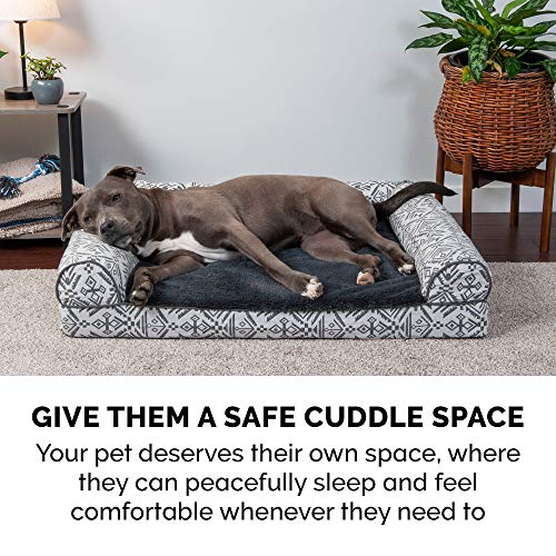 Furhaven Pet Bed for Dogs and Cats Plush and Southwest Kilim Decor