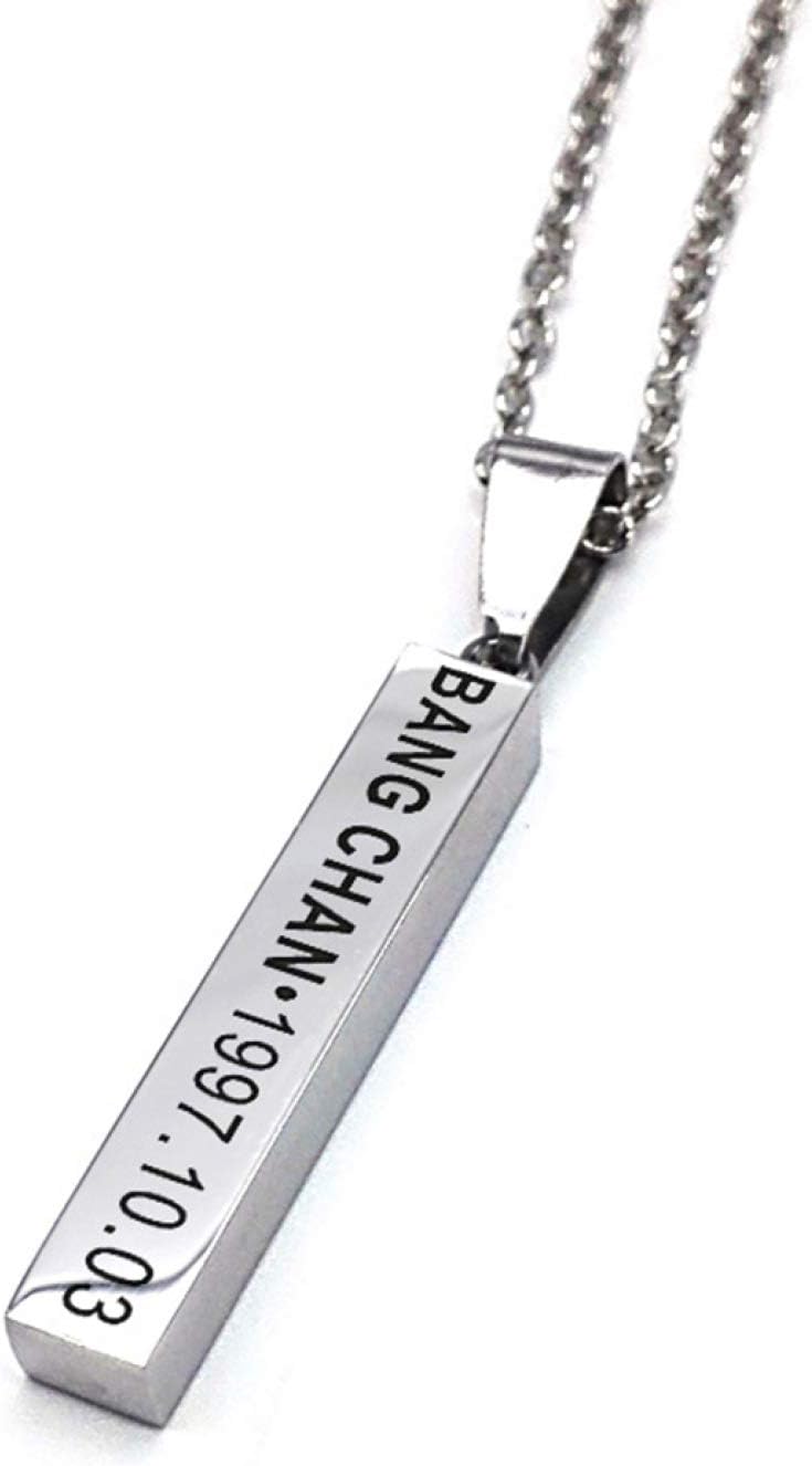 Elsa Wonderful Kpop Stray Kids Members Birthday Name Pendant Stainless Steel Necklace Boys Girls Couple Necklace Hot Gifts for Fans