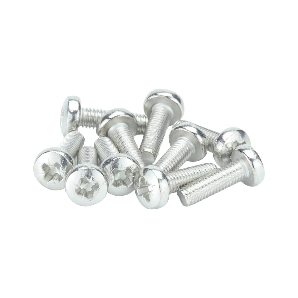 M6 (6mm x 16mm) Pozi Pan Head Machine Screws - BZP Steel (Pack of 20)