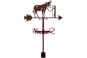 SUPERDANT Donkey Iron Weathervane Animal Steel Weathervane Donkey Wind Vane Ornament Outdoor Iron Roof Farmhouse Garden Outdoor Yard Home Decoration Gift