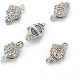 Clotiry 50 Set Brass Flower Box Clasps Floral Cord End Clasp Jewelry Connector for DIY Necklace Bracelet Jewelry Making