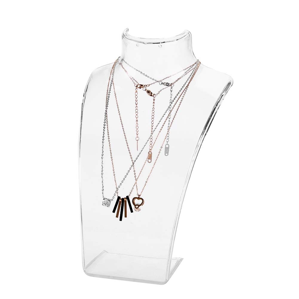 Fictory Jewellery Mannequin Bust, Necklace Holder for Earrings Mannequin Head Bust Stand Model Shop Jewellery Display for Pendants and Necklaces (Transparent)