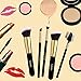 Premium Makeup Brush Set, 12pcs Cosmetic Brushes for Foundation Blending Blush Eyebrow Concealer Eye Shadow, Metal Eyelash Comb Included, Cruelty Free Synthetic Fiber Bristles Golden Black