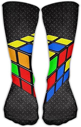 Rubik's Cube Unisex Tube Socks Crew Over The Calf Soccer Comfort Stockings For Sport And Travel