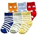 6pk Fun Stripe Combo Socks, Blue, 0-6 months