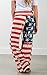 AMiERY 4th of July American USA Flag Women's Patriotic Pants Ladies Drawstring Trousers Pajama Pants Lounge Pants XXL