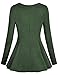 Miusey Blouses for Women, Ladies Split Neck Flounce Draped Ruffle Bottom A-line Elegant Empire Waist Henleys Tunic Peplum Top Green X-Large