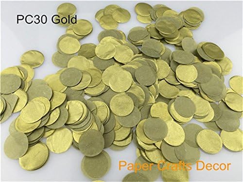 Sopeace 1 inch(2.5cm) Round Tissue Paper Confetti Round Tissue Paper Confetti Wedding Party Table Decorations Balloon Kit, 30g (Gold)