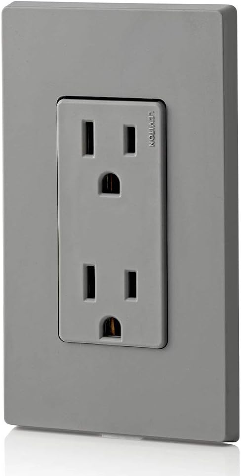 Leviton 5325-WMP 15 Amp, 125 Volt, Decora Duplex Receptacle, Residential Grade, Grounding, 10-Pack, White - Electrical Outlets - 