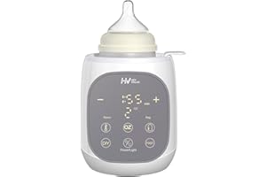 Fast Bottle Warmer, HEYVALUE 12-in-1 Water Bath Baby Bottle Warmer for Breastmilk and Formula with 24H Keep, Auto Shut-Off, Memory, Sterilize, Accurate Temp Control Baby Milk Warmers for All Bottles