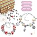 WinWonder Charm Bracelet Making Kit, 55pcs DIY Bracelet Making Kit with 3 Silver Plated Snake Chains Charm DIY Jewelry Making Kit with 1 Box for Girls