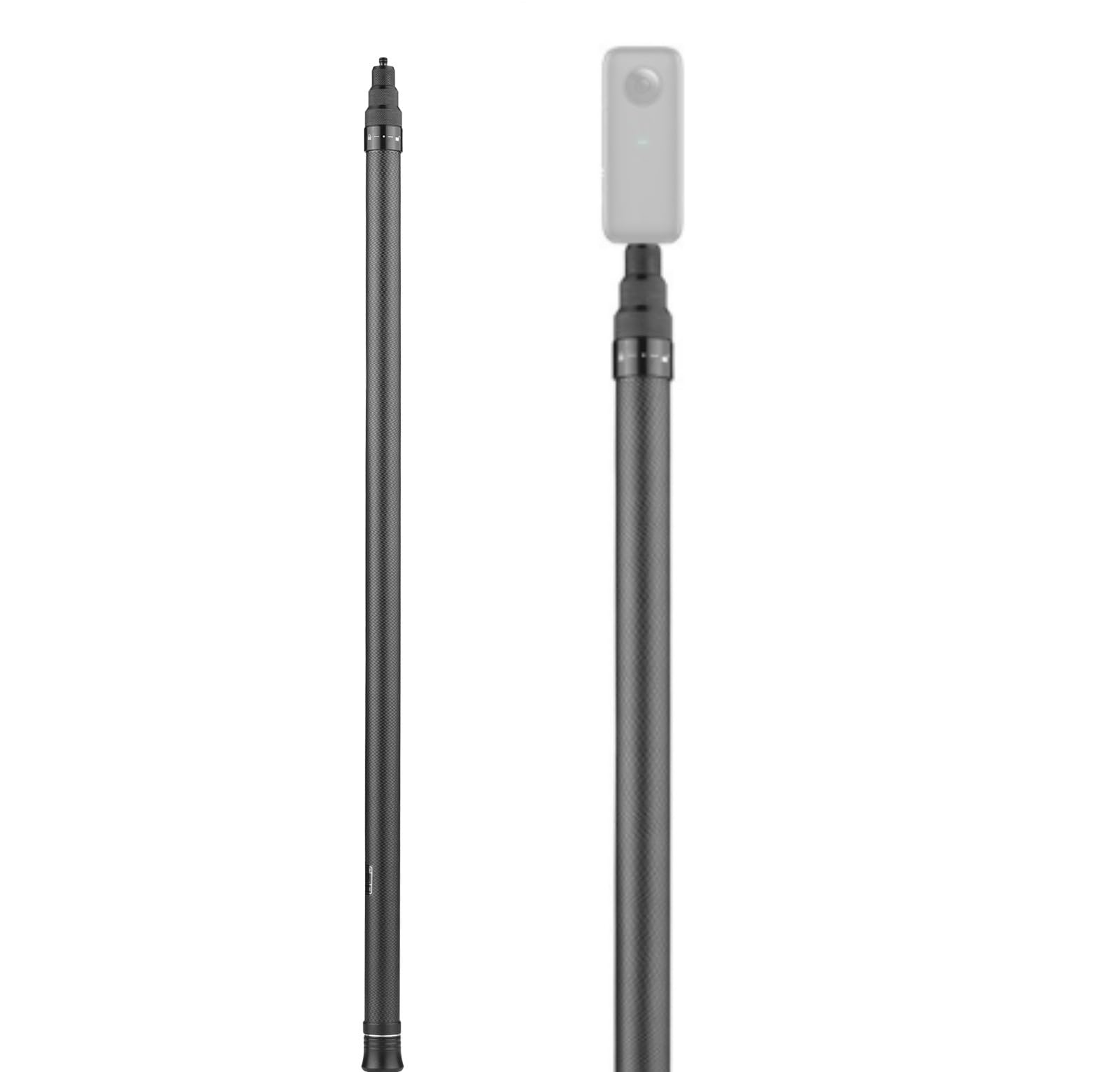 Camnoon 3 Meter/9.8 Ft Carbon Fiber Selfie Stick Adjustable Extension Rod with 1/4 Inch Screw for Insta 360 One X/X2/R Panorama Camera, Action Camera