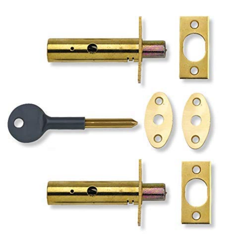 Yale P-2PM444-PB-2 Door Security Bolt, Polished Brass Finish, pack of 2, Standard Security, Visi Packed, suitable for hinged and wooden doors