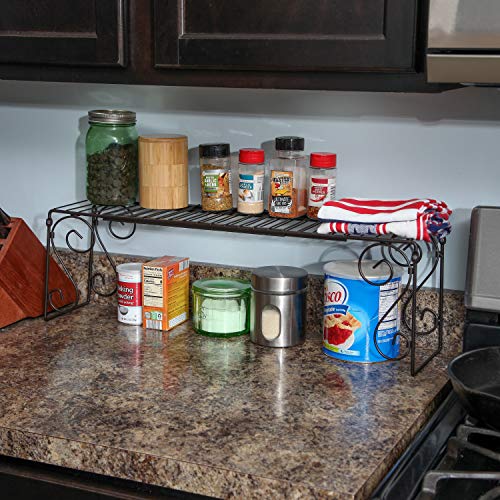 Expandable Scroll Metal shelve,Over The Sink Shelf Black in