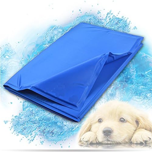 Whalek Pet Cooling Mat Pet Cooling Pad, Dog Self Cooling Mat Pad for Kennels, Crates and Beds for Large Dogs (15.7"x11.8") Large Blue, with Pet Comb