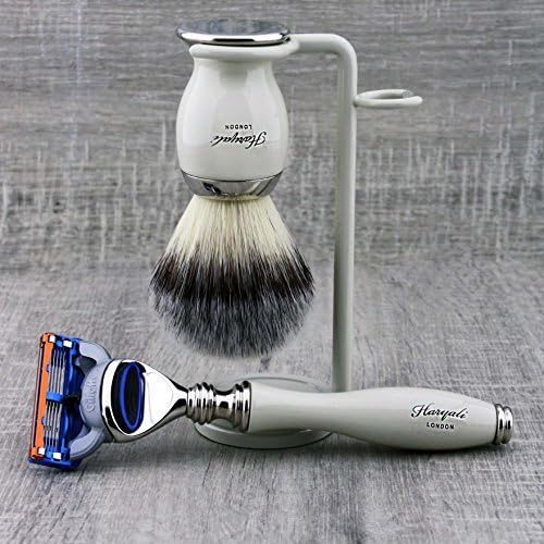 Haryali London 5 Edge Razor with Synthetic Badger Hair Shaving Brush and Stand Perfect Shaving Kit for Mens - Image 3