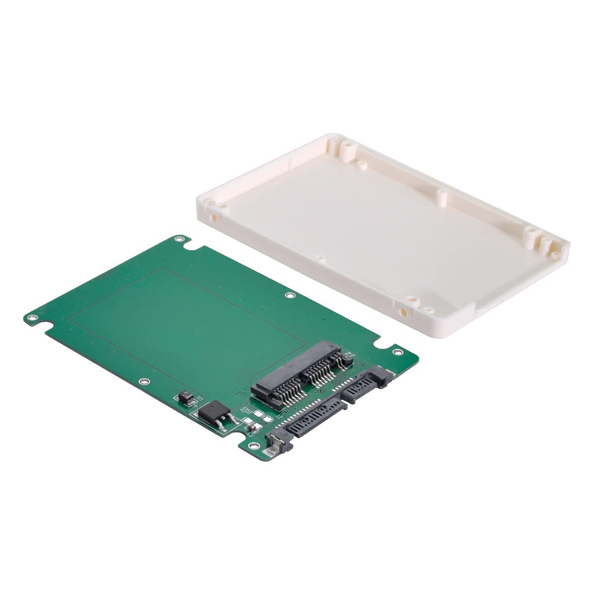 NFHK 1.8" Micro SATA 16pin SSD to 2.5" SATA 22pin 7+15 hard disk case Enclosure White 7mm height
