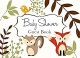 Baby Shower Guest Book: White Woodland Forest Animals Advice for Parents and Gift Log by M2MParty Designs
