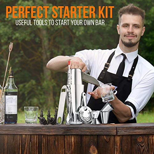 NutriChef Mixology Barkeeper-Cocktail-Shaker-Set – 15 & 850 ml Edelstahl-Cocktail-Bar-Set – Essentials Martini Making… – Bild 4