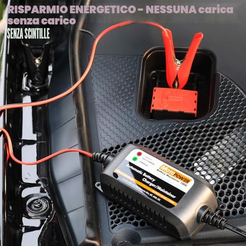MOTOPOWER MP00206A 12V 1.5Amp Fully Automatic Battery Charger/Maintainer for Car, Motorcycle, ATV, Motorhome, Powersports, Boats and More Smart, Compact and Eco-Friendly