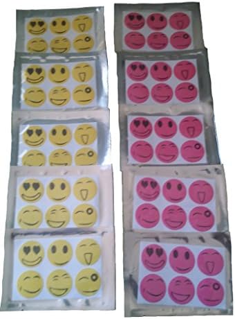 10 Pack / 60 Kids stickers High Quality Mosquito Repellent Smiley Patch Stickers for home, camping, outdoors. Non-Toxic Deet-Free Patches for Child or Adult