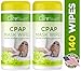 Care Touch CPAP Mask Cleaning Wipes - Scented | 2 Packs of 70 Scented Cleaning Wipes for CPAP Masks (140 Total) | Made in The USA