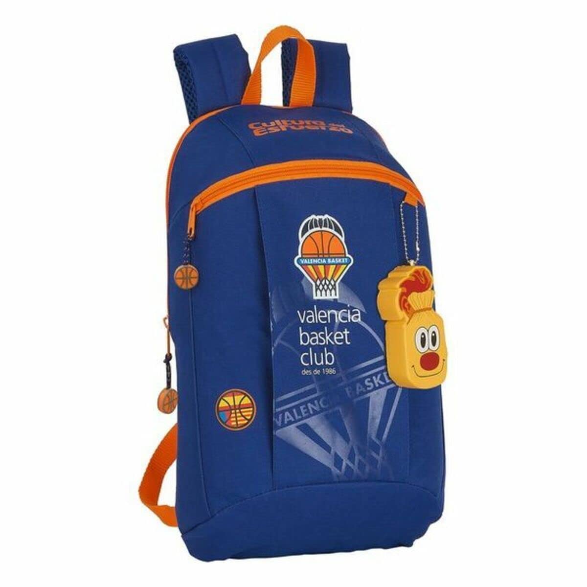 safta Unisex Children's Valencia Basket Backpack (Pack of 1), Blue/Orange, 220x100x390mm, Mini Backpack