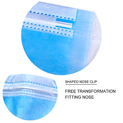 FWPP Earloop Disposable Surgical Flu Face Masks, 3+1(Filter Layer) Ply Super Filter Pollen Dust and Bacteria, Anti Allergy Dental Medical Procedure Mask, Pack of 50 Pcs(Sky Blue) - Thumbnail 4