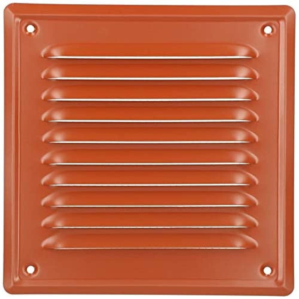 KOTARBAU® Vent Cover - Steel - 16.5x16.5 cm (6.5x6.5 inches) - Brick - Air Vent Grill - with Insect Screen - for Wall Ventilation - Corrosion Resistant