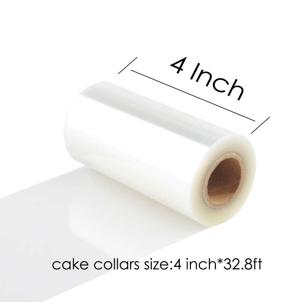 Acetate Cake Collar LONGMADA Acetate Sheet 6 Inch 32.8 Feet Transparent Chocolate Mousse Collar
