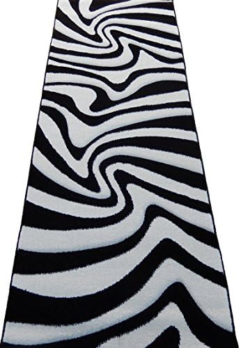 KJGRUG Runner Zebra White Black Exotic 3x8 Area Rug Animal Print Actual Size 2'7 x 7'4