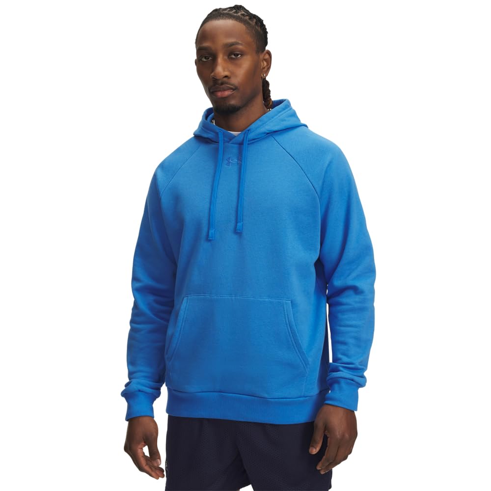 Under Armour Men's Rival Fleece Hoodie Blue Atlantis/Blue Atlantis Medium Image