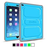 Fintie Apple iPad Air 2 Case - CaseBot Tuatara Series Rugged Unibody Dual Layer Hybrid Full Protective Cover with Built-in Screen Protector and Impact Resistant Bumper,, Blue