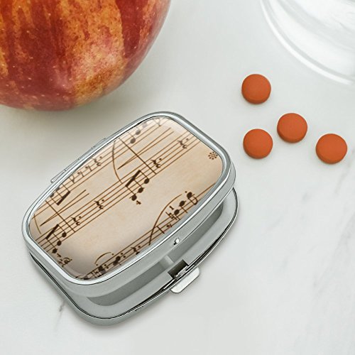Vintage Sheet Music Notes Musical Score Musician Rectangle Pill Case Trinket Gift Box