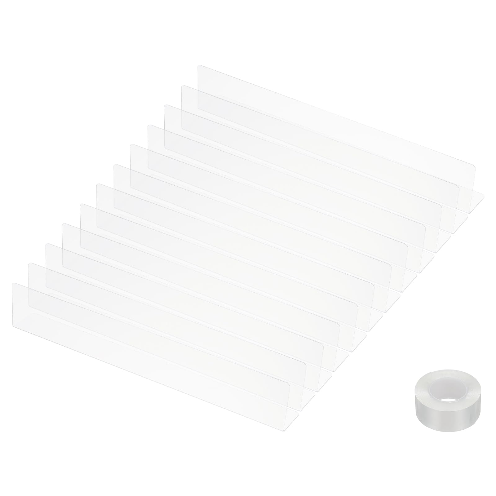 PATIKIL 12 Pack Under Couch Blocker, Acrylic Under Bed Blocker for Pets (2.36" H x 13.78" L) with Tape Clear Toys Blocker for Bed Sofa Desk Furniture