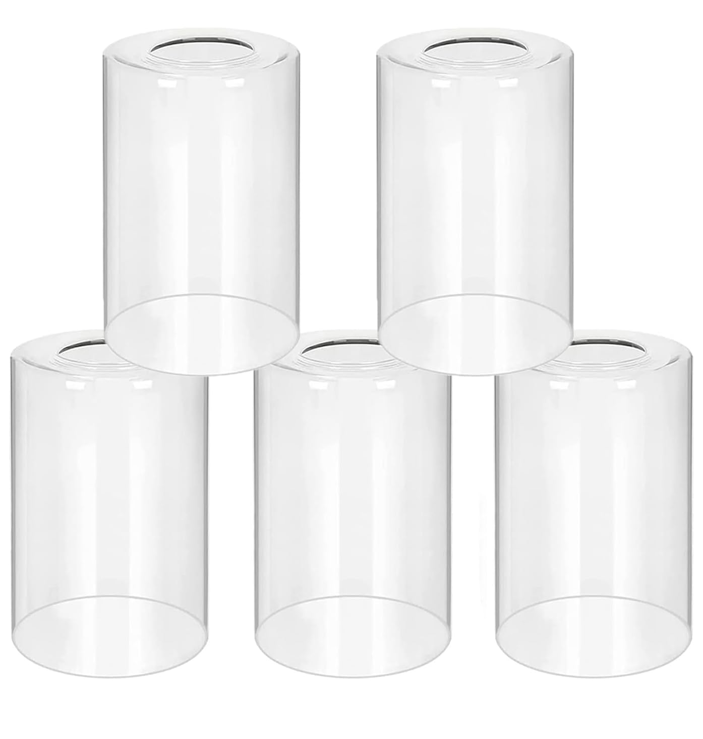 Photo 1 of *USED*
5 Pack Clear Glass Lamp Shade?Glass Shade Covers Replacements for Light Fixtures?Cylinder Globe Glass Shades Covers for Pendant Lights Chandeliers Wall Sconces Bath Vanity Lights