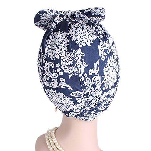 Women Hats Fashion, ZOMUSAR Women Retro Country Garden Printing Bow Hat Turban Brim Pile Cap (G) - Thumbnail 6