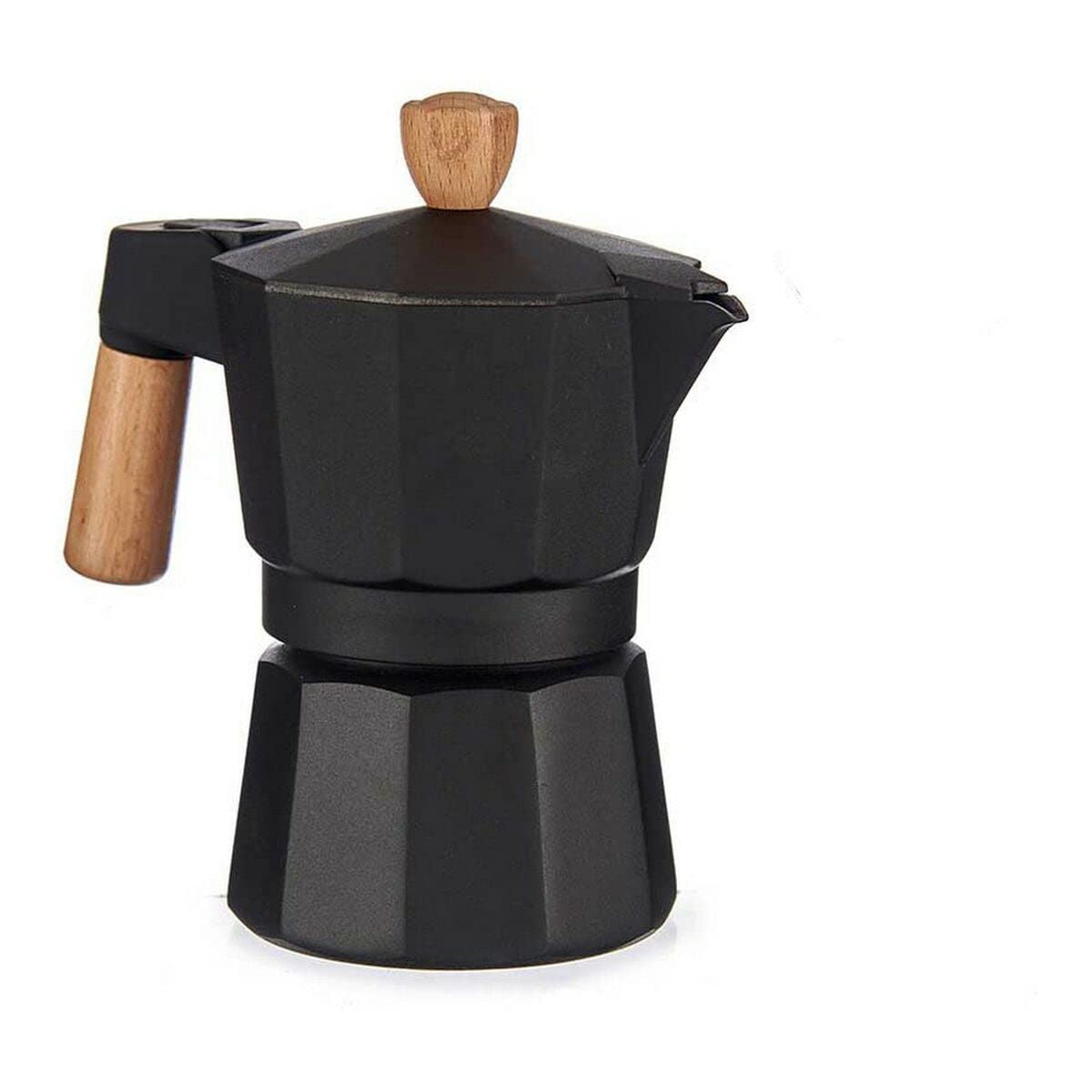 BigBuy Home Italian Coffee Maker Wood Aluminium 3 Cups