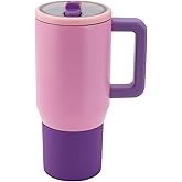 OENUASG Kids Travel cup - 20 oz Insulated Kids Water Bottle with Flip Straw & Handle | Leak-Proof & Durable | Perfect for School, Sports, Lunch, Travel & Camp, Pink Sugar