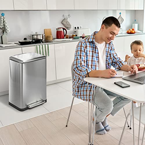 Home Zone Living 13 Gallon Dual Kitchen Trash Can, Dual Compartment