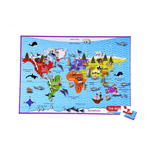 The Purple Cow World Map Jigsaw Puzzle 100 Pcs