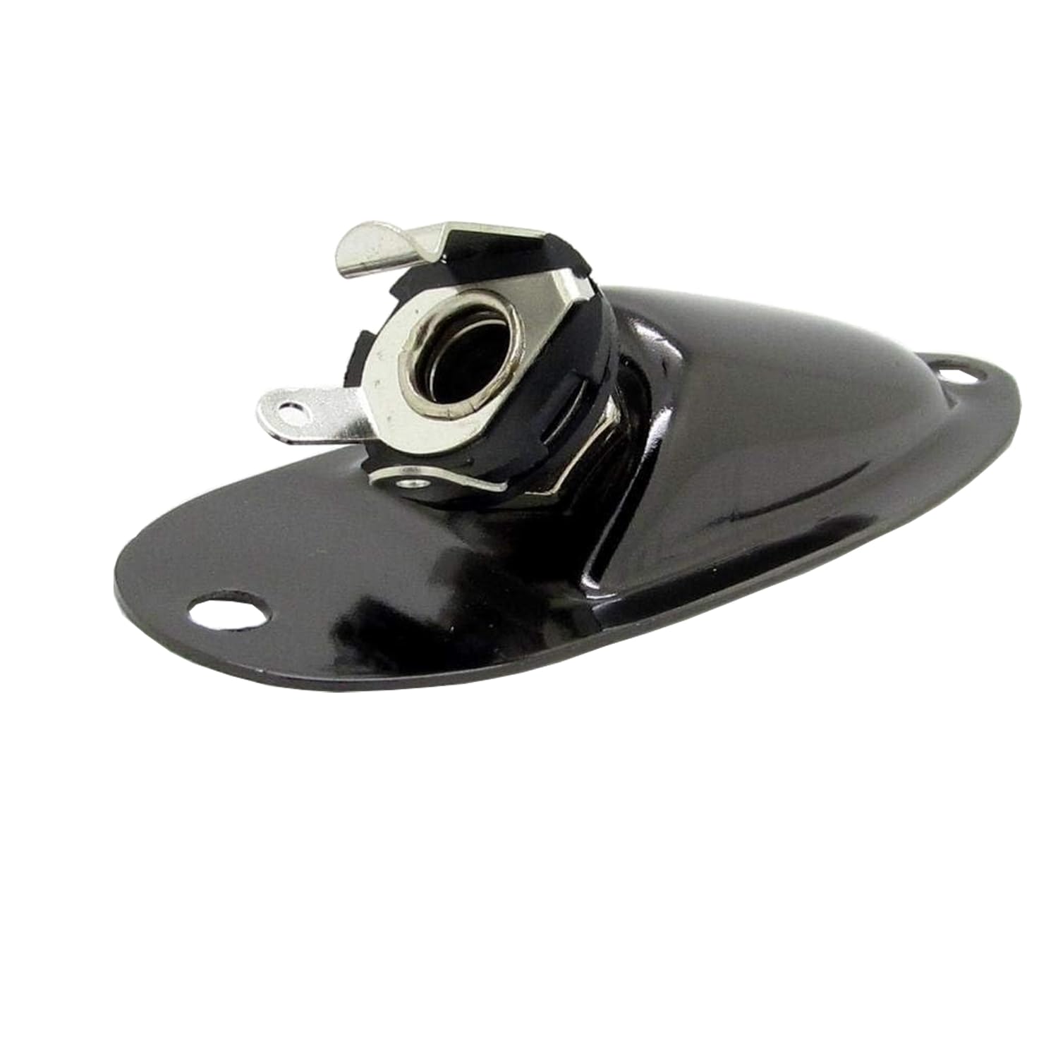 Pxyelec Boat Style 1/4" (6.35mm) Pickup Output Input Jack Plug Socket for FD Strat, Mono Electric Guitar Replacement Parts (Black)