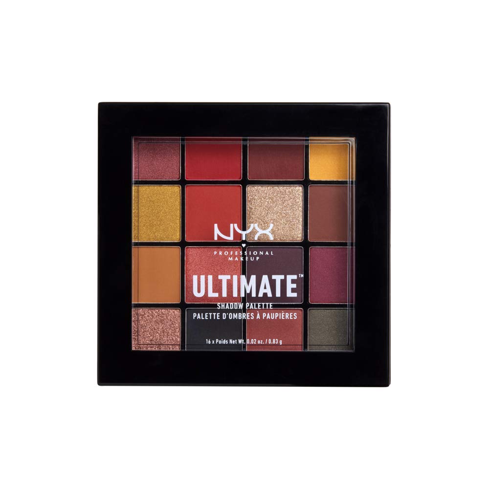 NYX Professional Makeup Ultimate Eye Shadow Palette, Pressed Pigments, 16 Shades, Matte, Satin, Metallic, Shade: Phoenix โ image 1