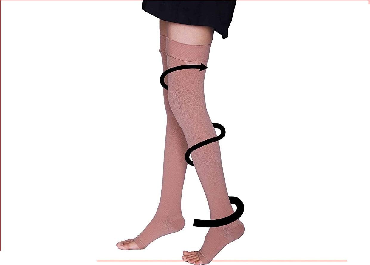 VENOSAN PREMIUM EGYPTIAN COTTON CLASS I THIGH LENGTH COMPRESSION STOCKINGS FOR VARICOSE VEINS (MEDIUM)