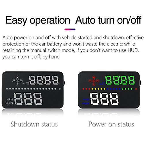 NEW SUN 3.5" HUD Digital Head Up Display Car Speed Warning Alarm OBD2/EUOBD Speedometer KM/h MPH Plug&Play - Thumbnail 7